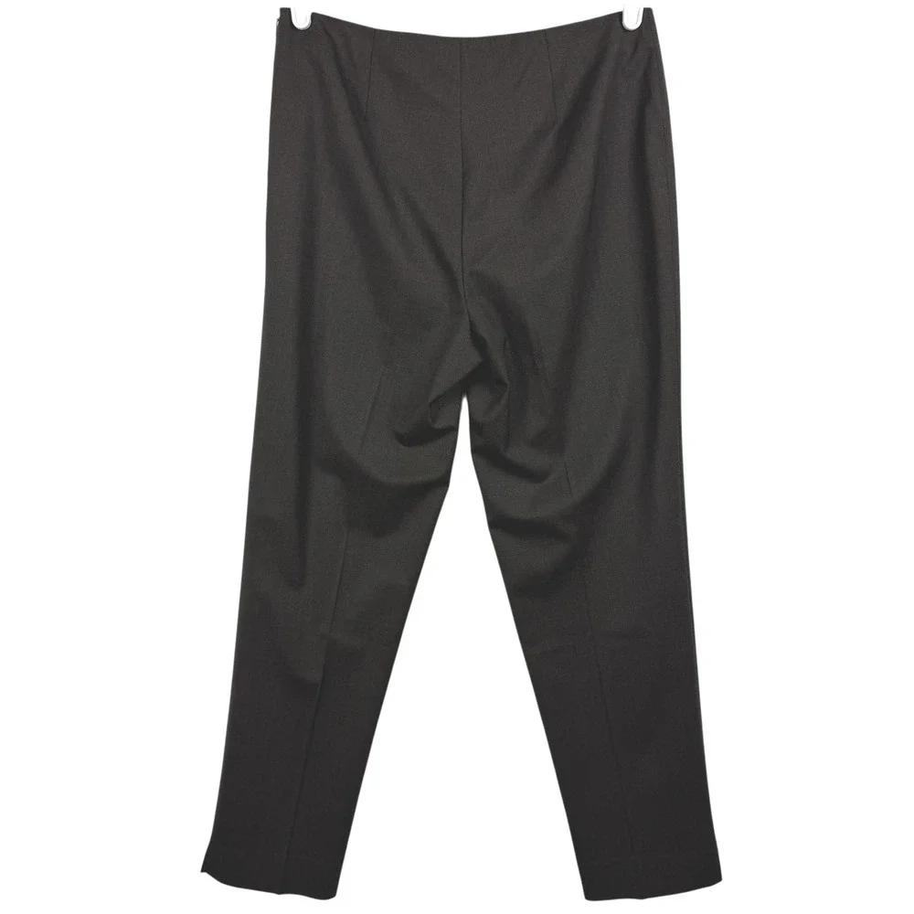 Lafayette 148 New York Women's Brown Virgin Wool‎ Blend Side Zip Dress Pants 4